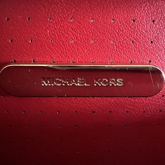 MICHAEL KORS Ginny Bright Red Leather Medium Crossbody Camera Bag - Picture 12 of 13